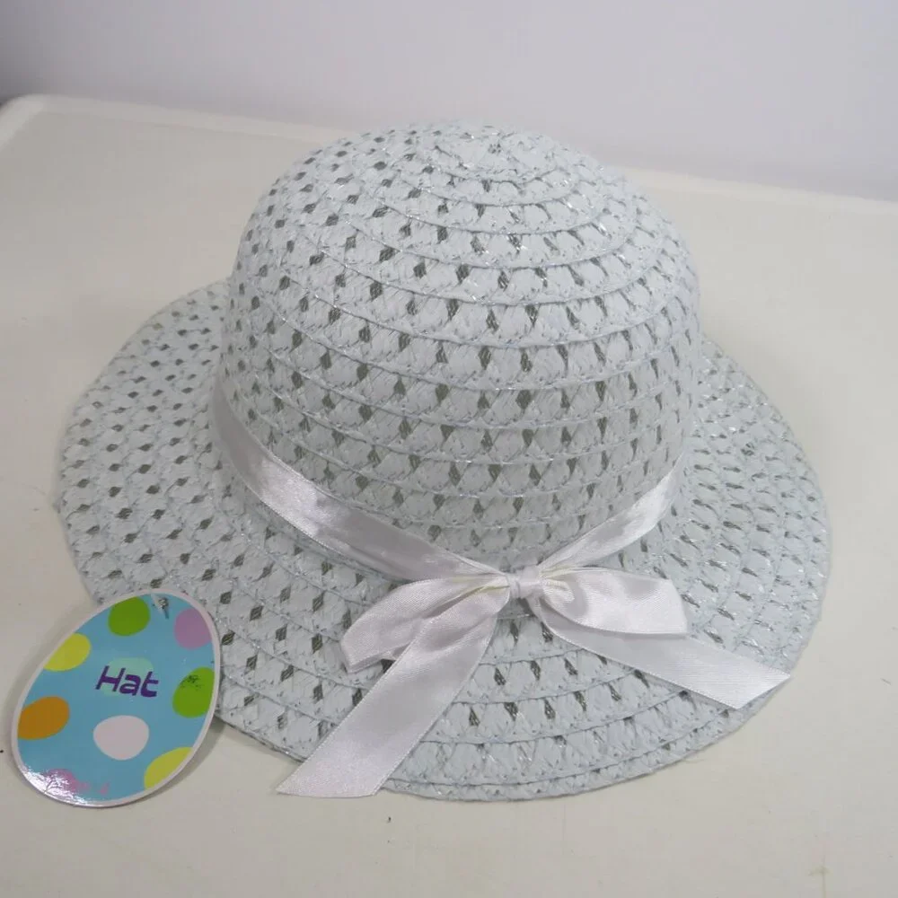 Light Blue Pastel Woven Hat CHILD SIZE Easter, Spring, Summer